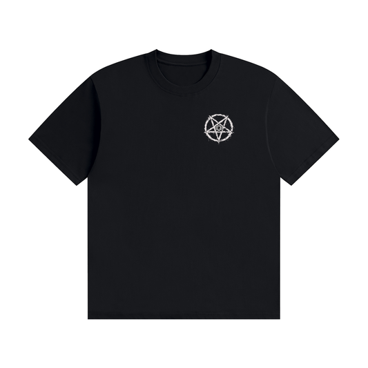 Pentagram Unisex Seamless Cotton T-Shirt Black