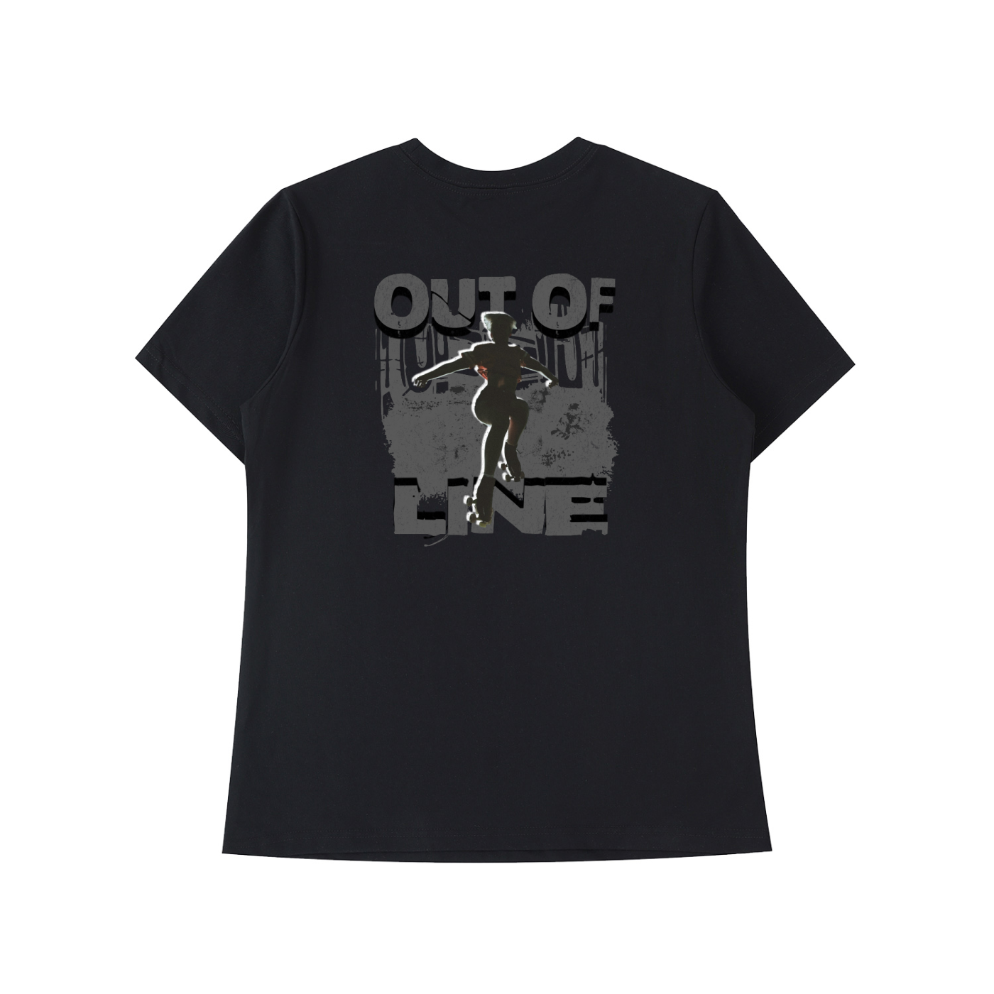 Out of Line Women's Black Cotton Skater T shirt