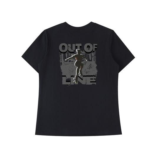 Out of Line Women's Black Cotton Skater T shirt