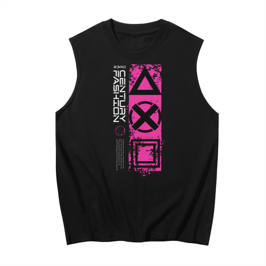Cyberpunk Pink and Black Muscle Tank Top
