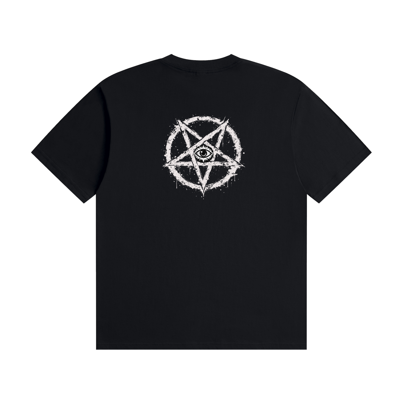 Pentagram Unisex Seamless Cotton T-Shirt Black