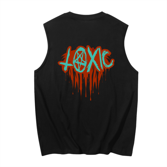 Toxic Unisex Cotton Tank Top Black