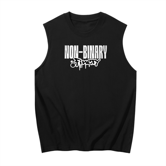 Non-Binary Finery Black Sleeveless Cotton Tank Top