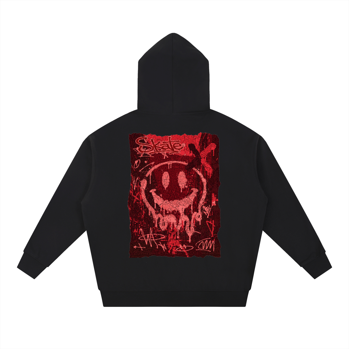 Red and Black Skater Heavyweight Hoodie Unisex
