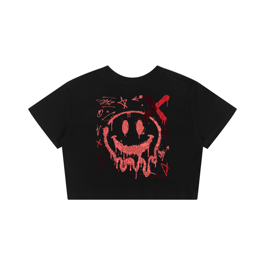 Acid Man Women's Baby Tee Seamless T-Shirt Black
