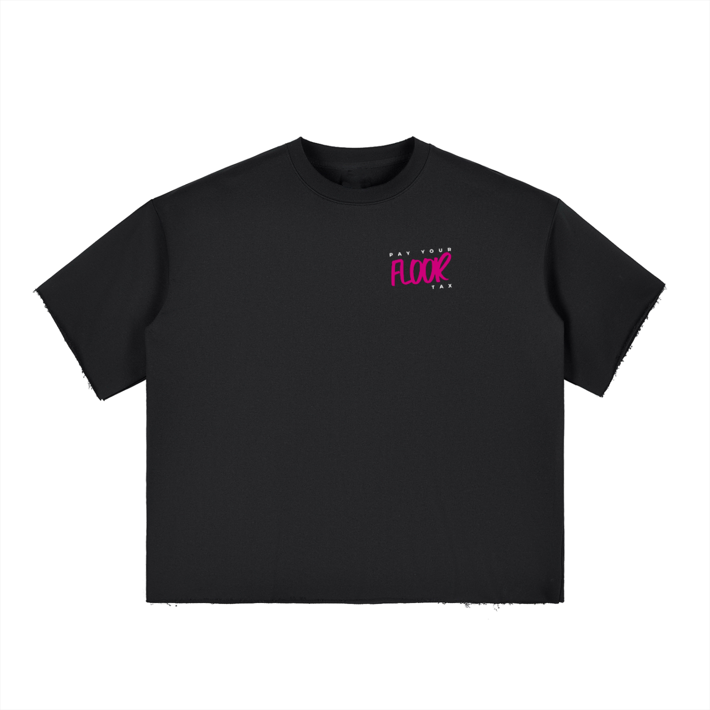 Boxy Half-Sleeve Raw-Edge T-Shirt Skate Top