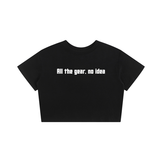 All the Gear No Idea Baby Tee – Funny Roller Skating T-Shirt