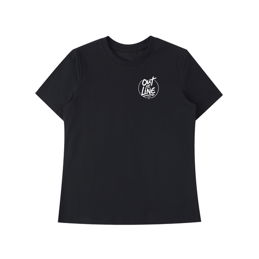 Out of Line Women's Black Cotton Skater T shirt